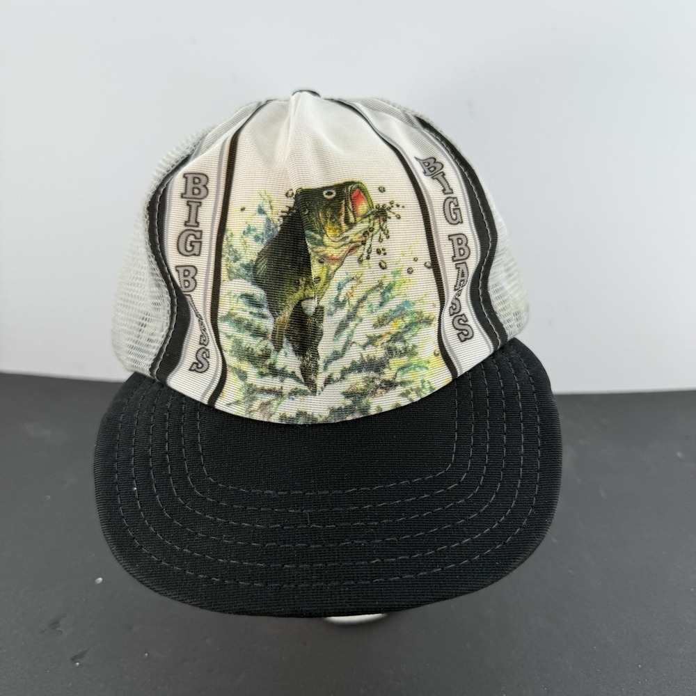 Vintage Big Bass Hat 90's 80's Snap Back Trucker Hat Pointers Brand